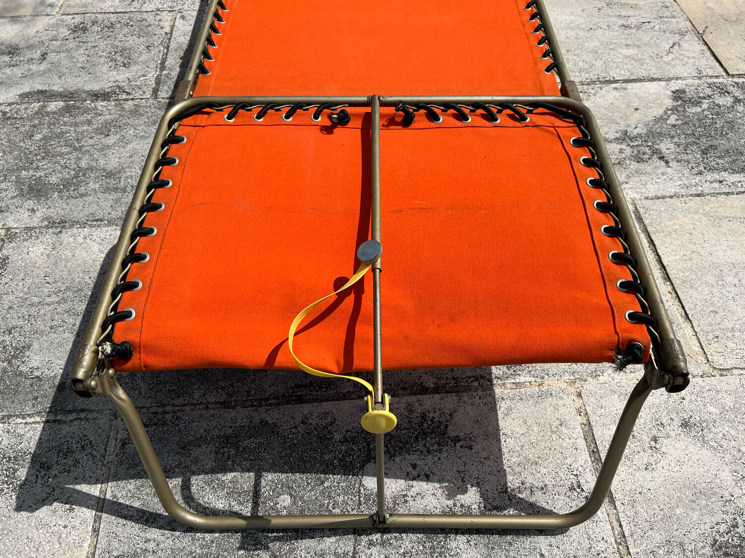 Vintage deckchair 1970 orange