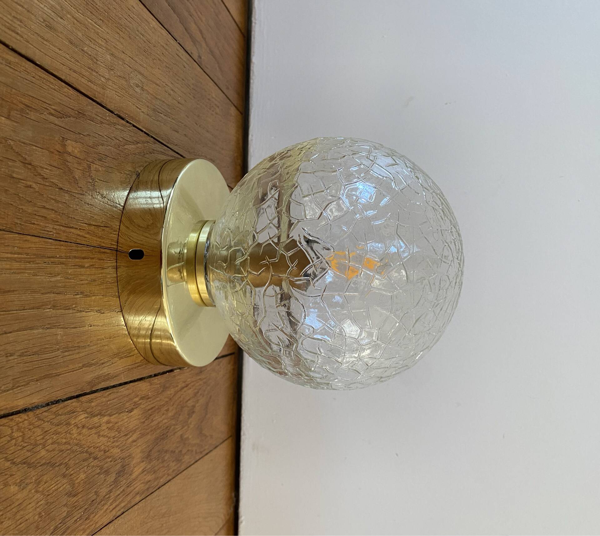Vintage glass globe wall or ceiling light.