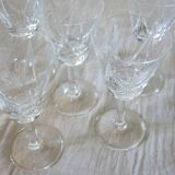 9 small crystal digestive glasses in very good condition.