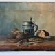 Still life fish potato bread