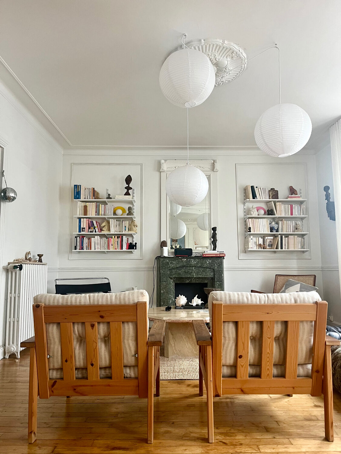 Pair of pine armchairs, 1980s, Sweden
