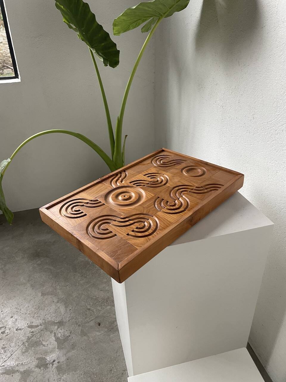 Bas relief cadre bois sculpté