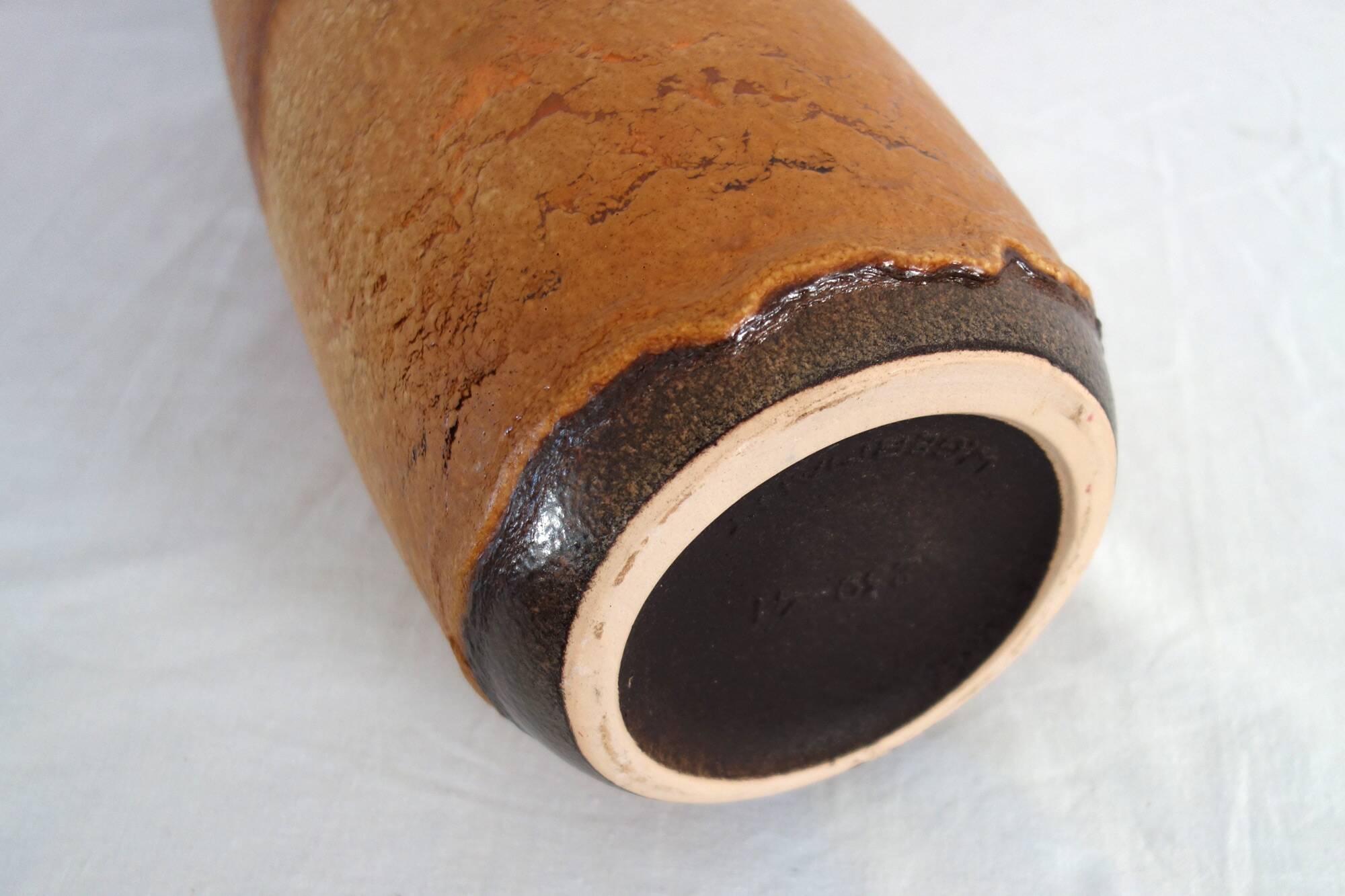 Large Scheurich vase, fat lava decor, 60s