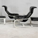 Pair of armchairs and ottomans Nelo Sweden, Sweden, circa 1975