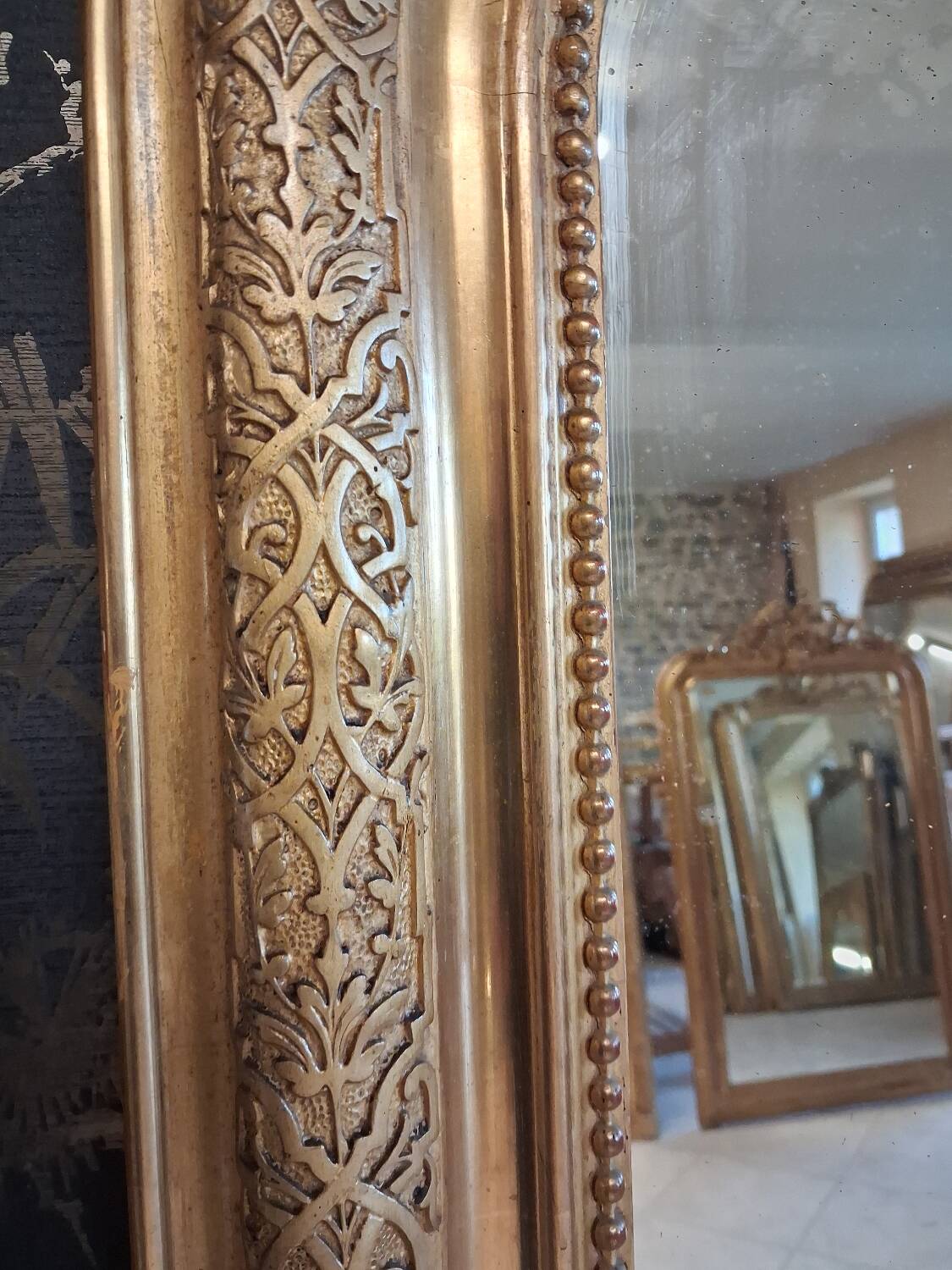 19th century mirror with angels 160 x 86