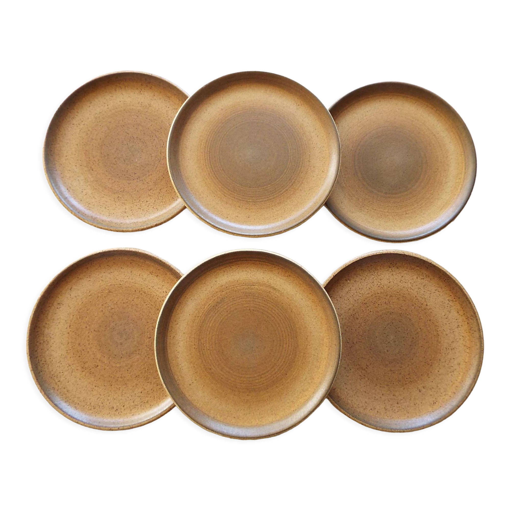 6 flat plates in Longchamp stoneware