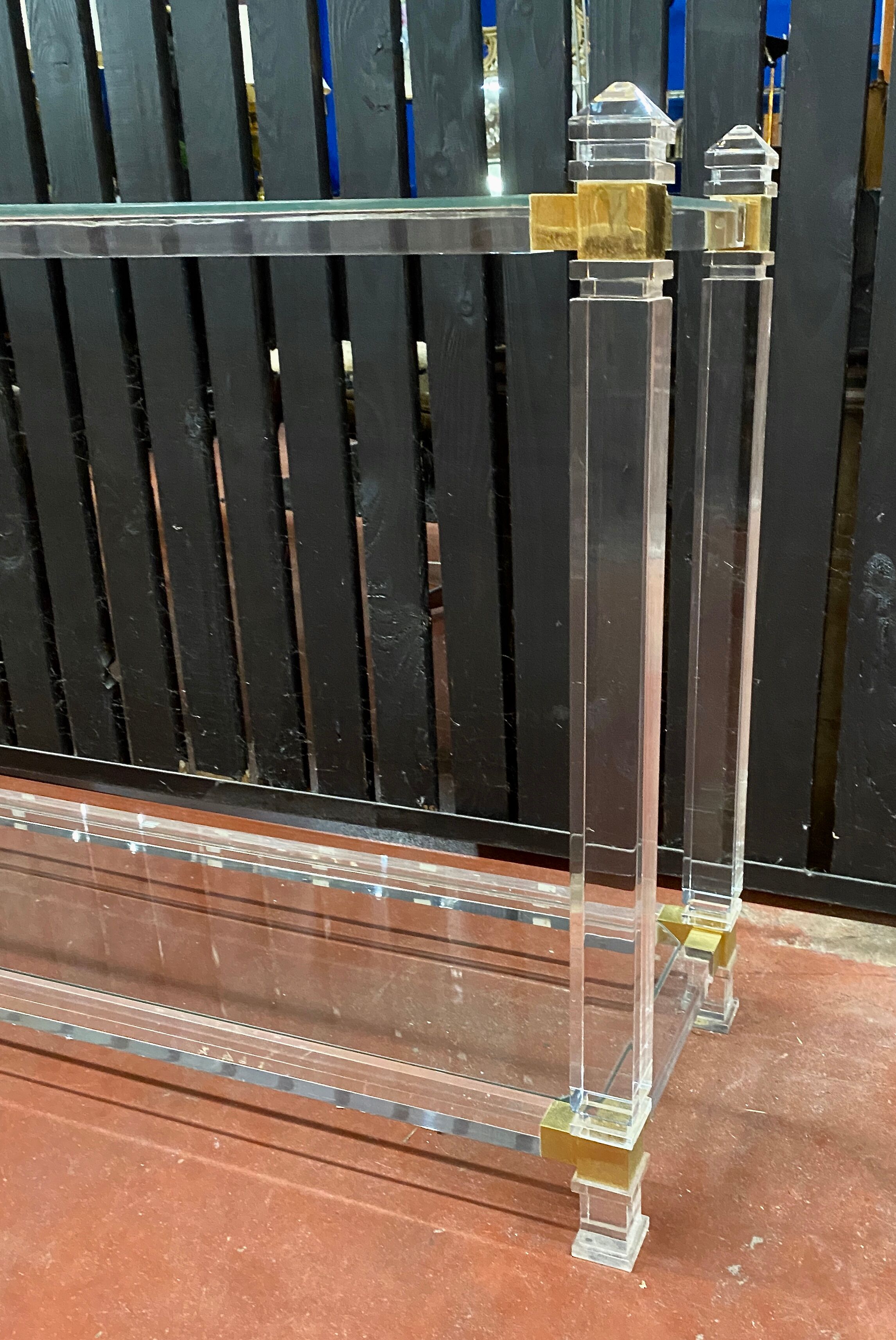 Plexi console double glass tray