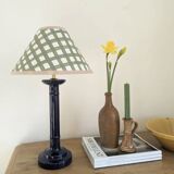 Green gingham lampshade