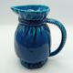 Pitcher in cracked blue Charolles earthenware