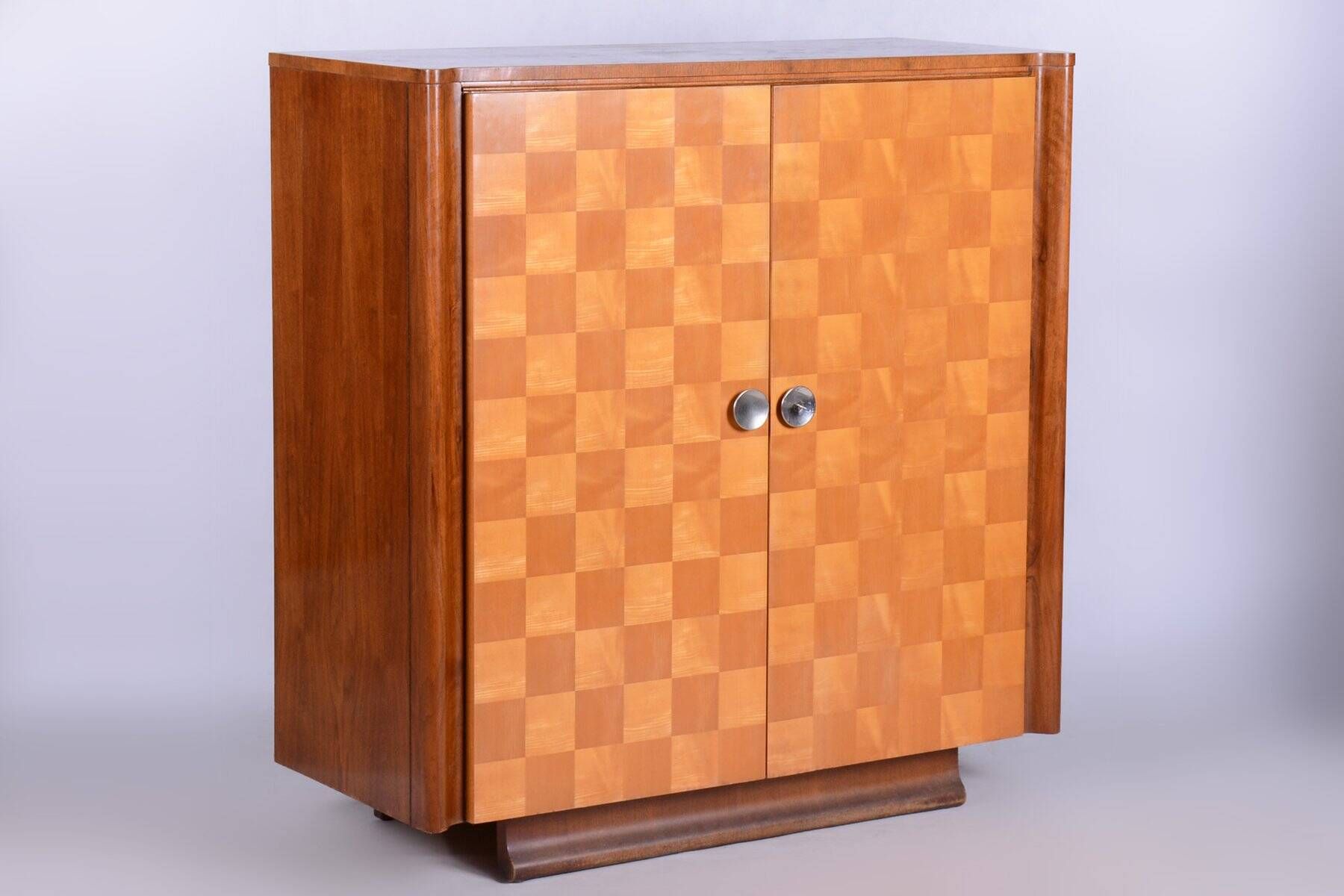 Art Deco Maple Wardrobe by J. Halabala for Up Zavody, Czech, 1930s