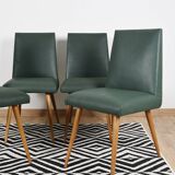 Set of 4 Moleskine chairs, 1950s.