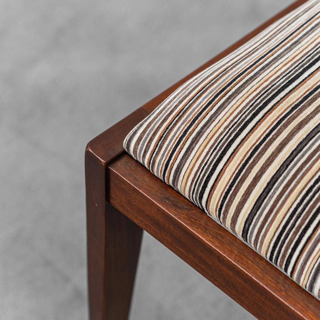 Pair of mahogany chairs with corduroy velvet, 1950s vintage modernism