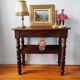 Antique solid walnut console serving trolley