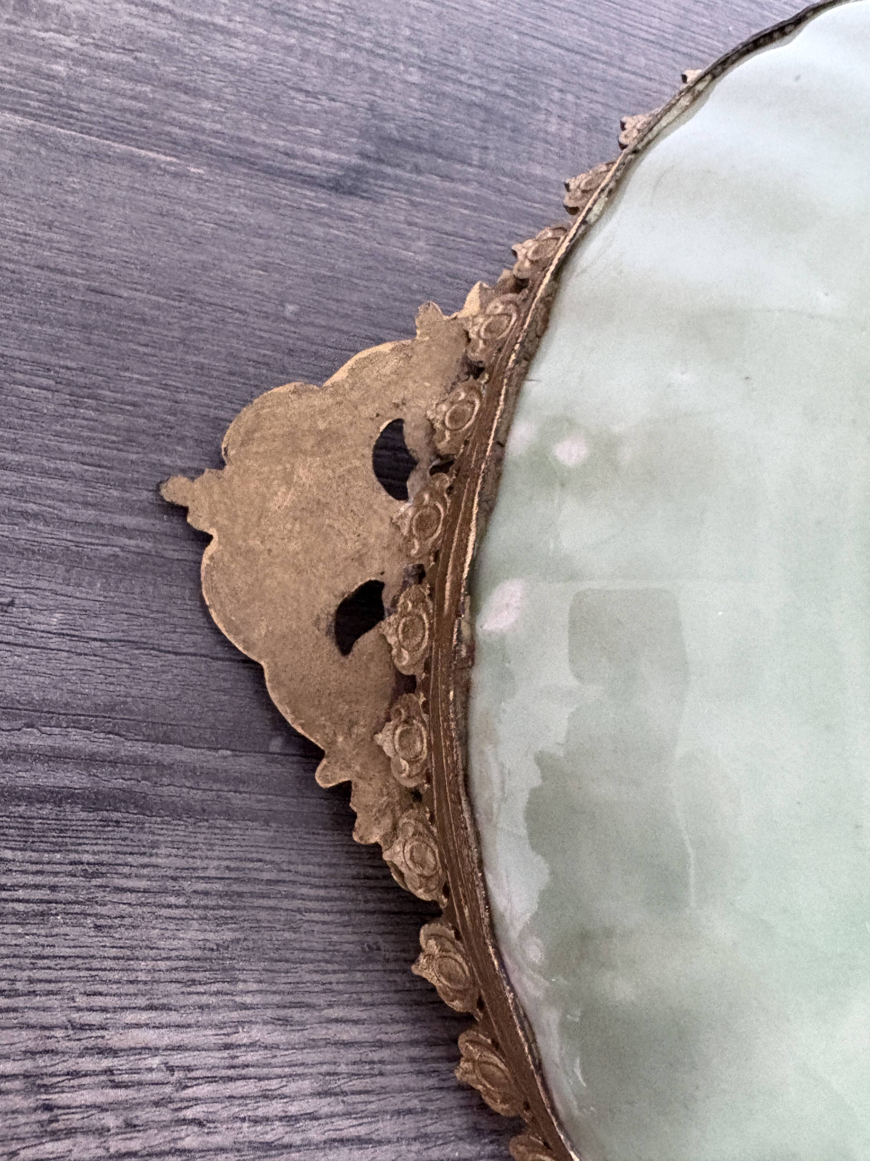 Antique celadon porcelain bowl mounted in gilded bronze, 19th century.