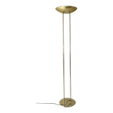 Modernist halogen floor lamp with a gold bowl, 1980.