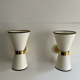 Pair of vintage wall lamps, solid brass and unbleached fabric, Italy 1980