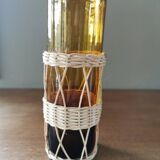 Service à orangeade vintage verre et osier