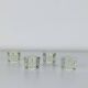 4 vintage glass ice cube candle holders