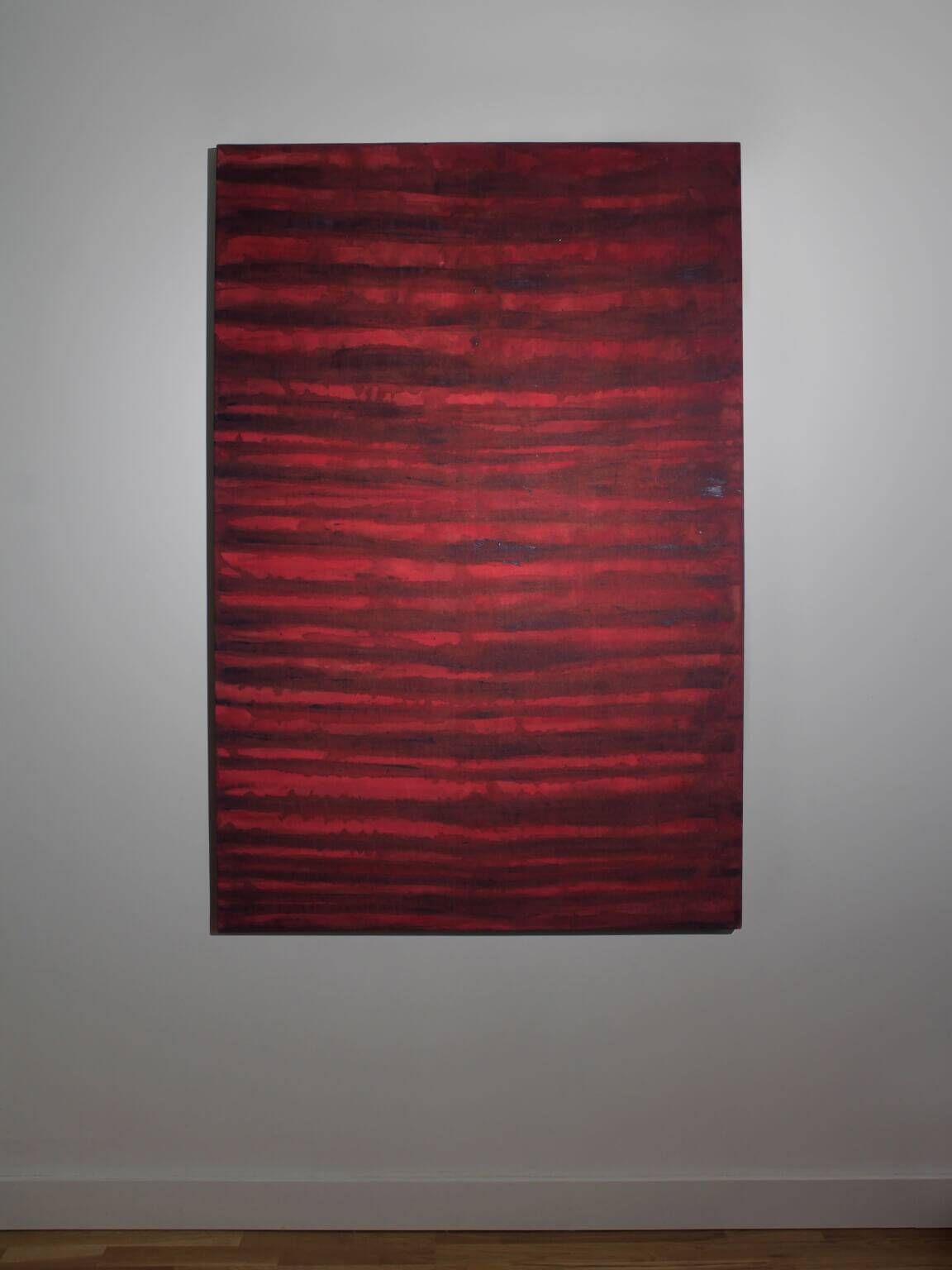 Horizontal Organic Lines In Pink And Black By Karina Savonenko, 80x120cm