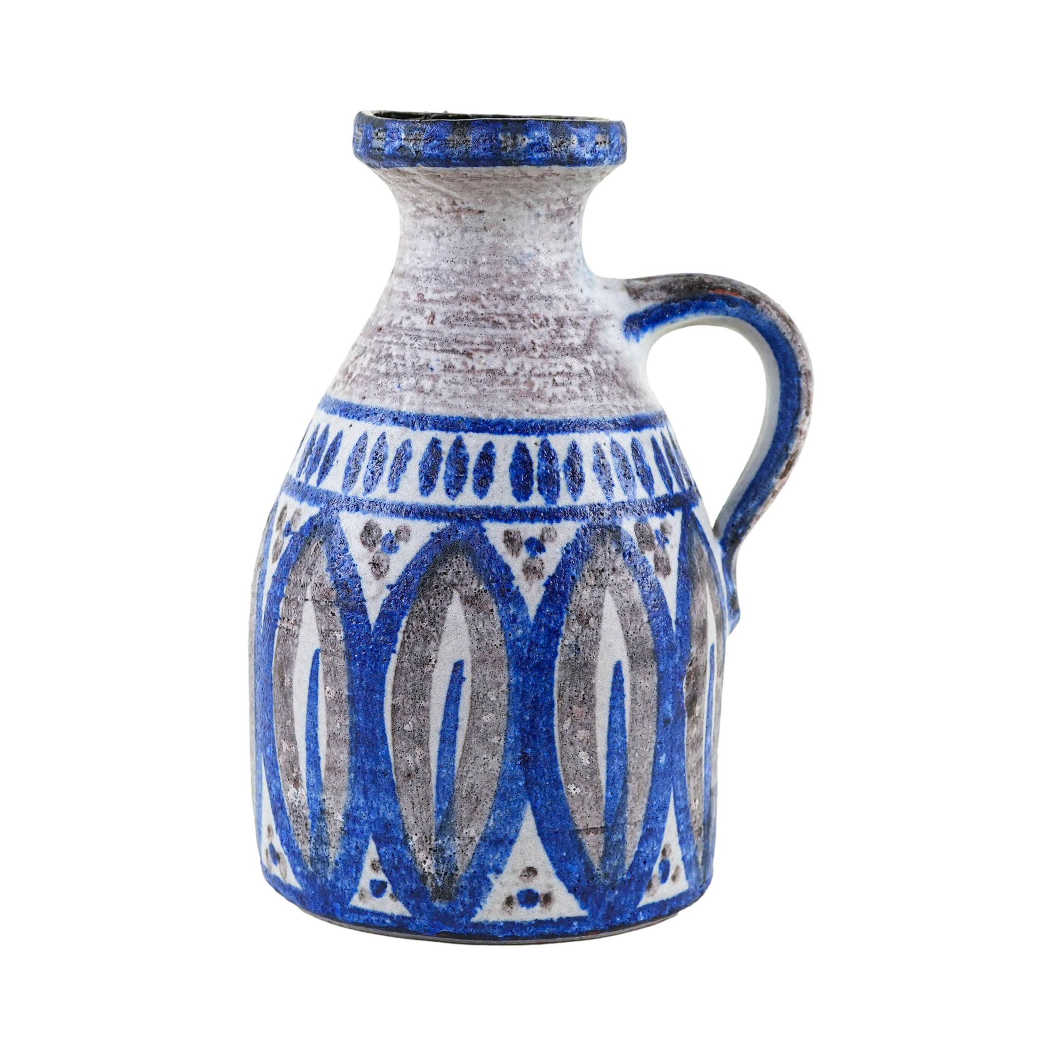 Ceramic vase with a handle, Danish design, 1960s, made in Denmark