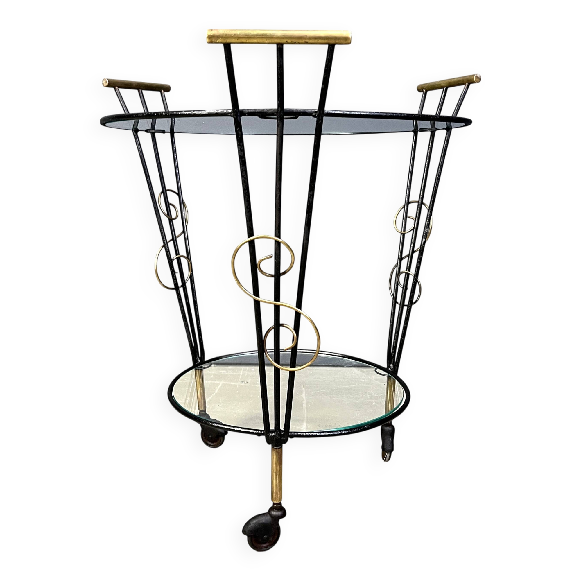 Mid century two tier italian trolley, 1950s