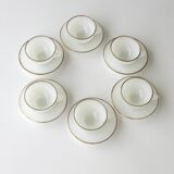 White opaline coffee service 6 cups and 6 under cups - Arcopal