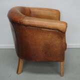 Vintage Dutch Cognac Colored Leather Club Chair