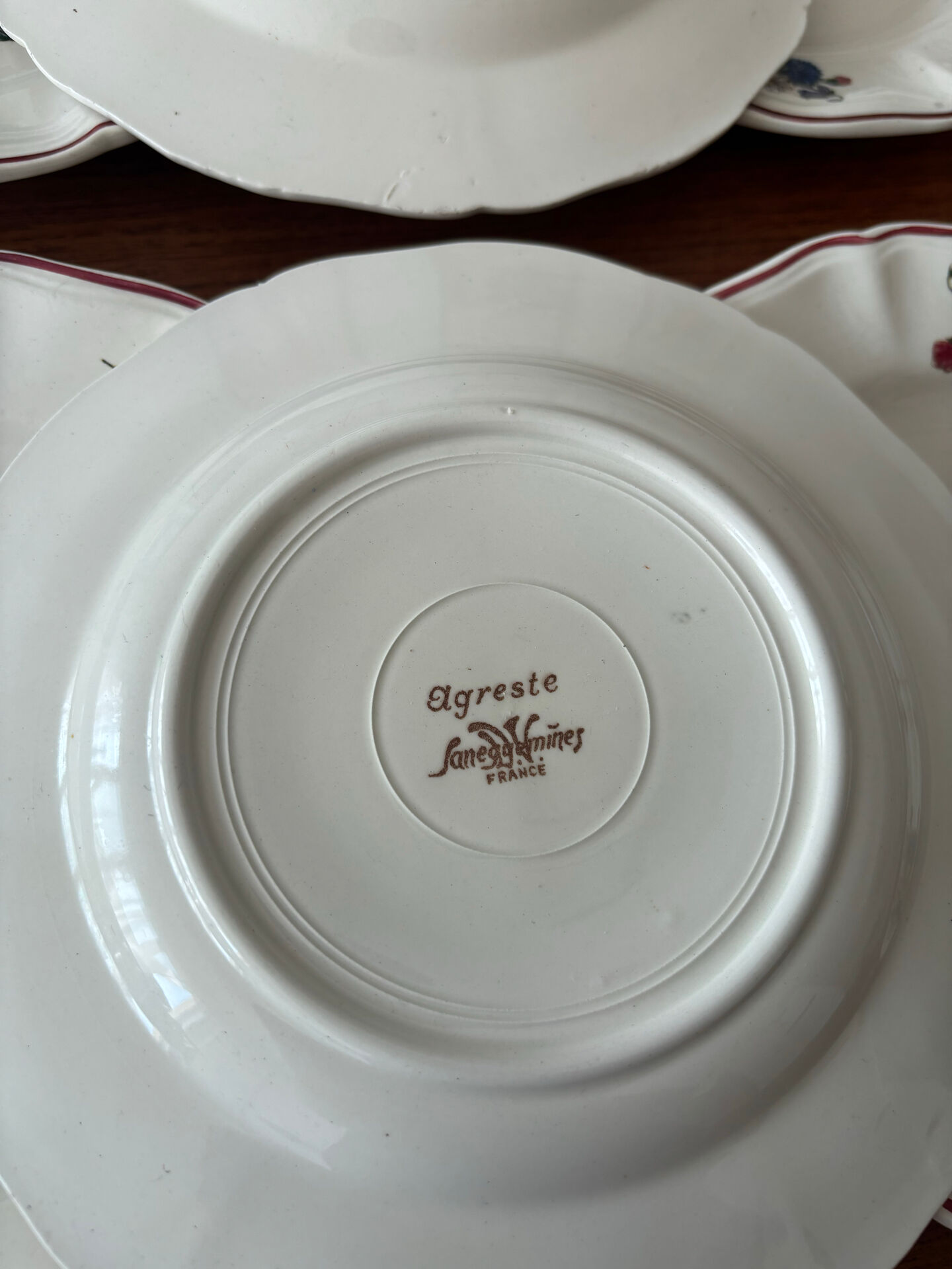Set of 6 dessert plates Sarreguemines – Agreste model - earthenware