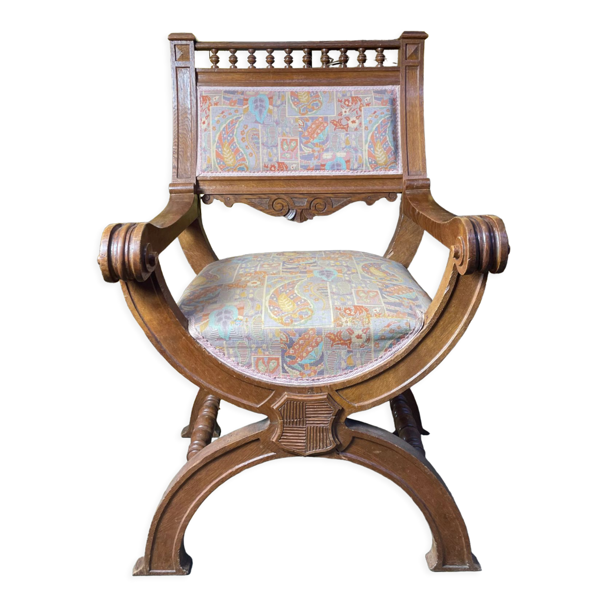 Fauteuil Dagobert « Curule » chêne