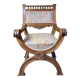 Fauteuil Dagobert « Curule » chêne