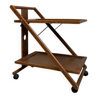Folding wooden service trolley, 1960