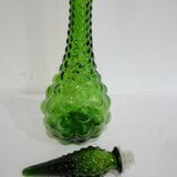 Carafe "bulles" en verre vert