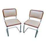 Pair of chairs Cesca B32 by Marcel Breuer Italy 1980