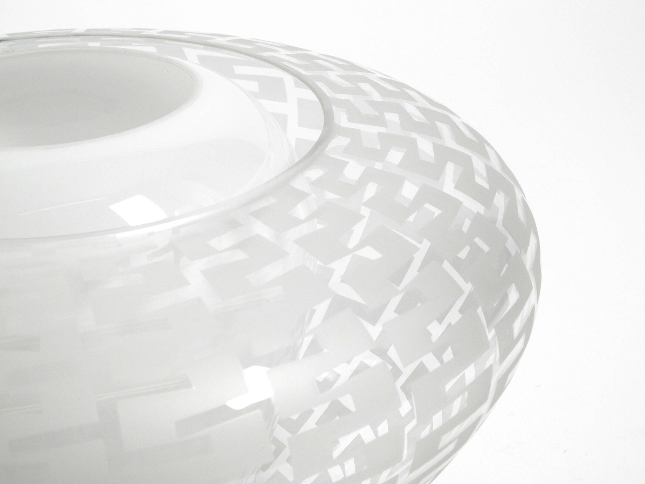 Original large Mid Century double glass ceiling lamp by Wilhelm Wagenfeld f