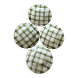 4 vintage earthenware soup plates Moulin Des Loups Nappe green model