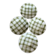 4 assiettes creuses vintage en faïence Moulin Des Loups modèle Nappe vert