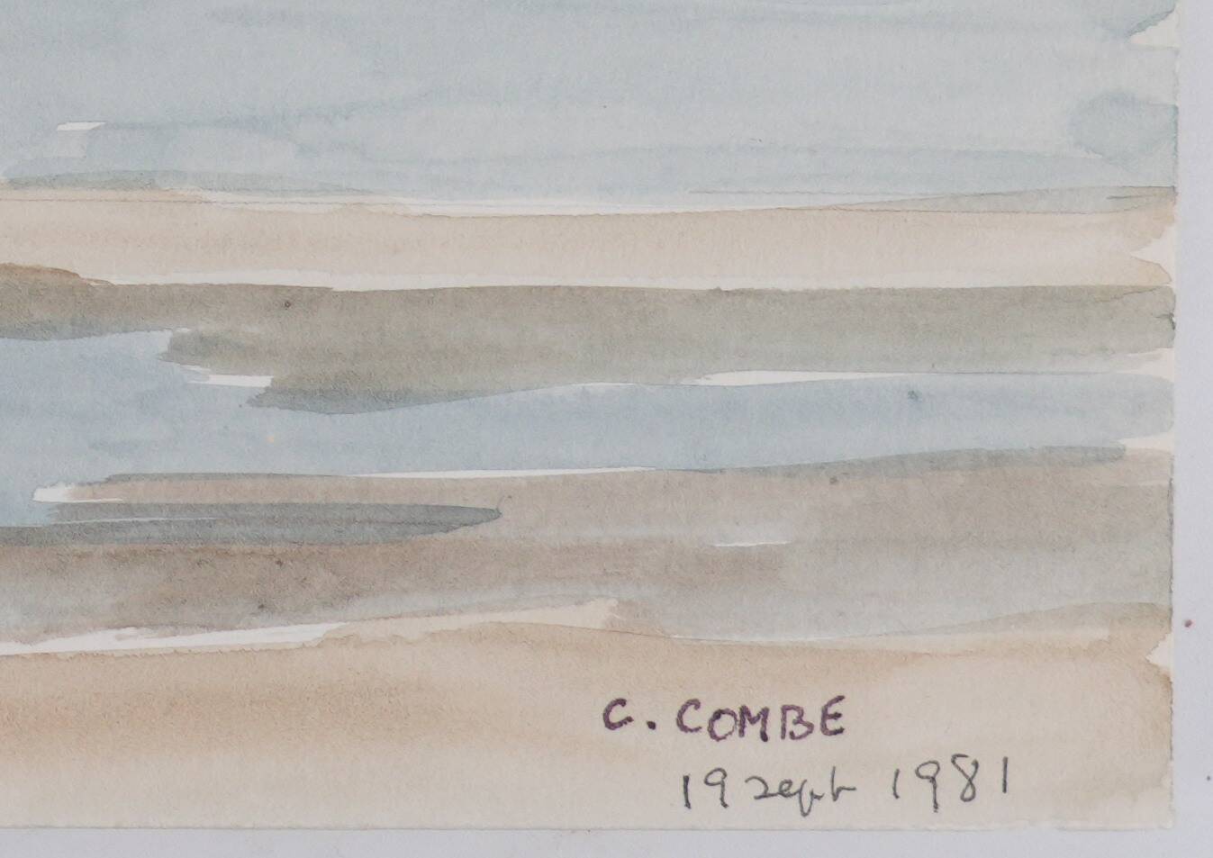 Camille COMBE: Twilight reflections on the water, original signed watercolor