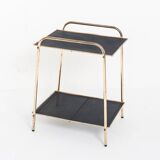 Vintage side table in gilded and painted iron. France, 1950s.