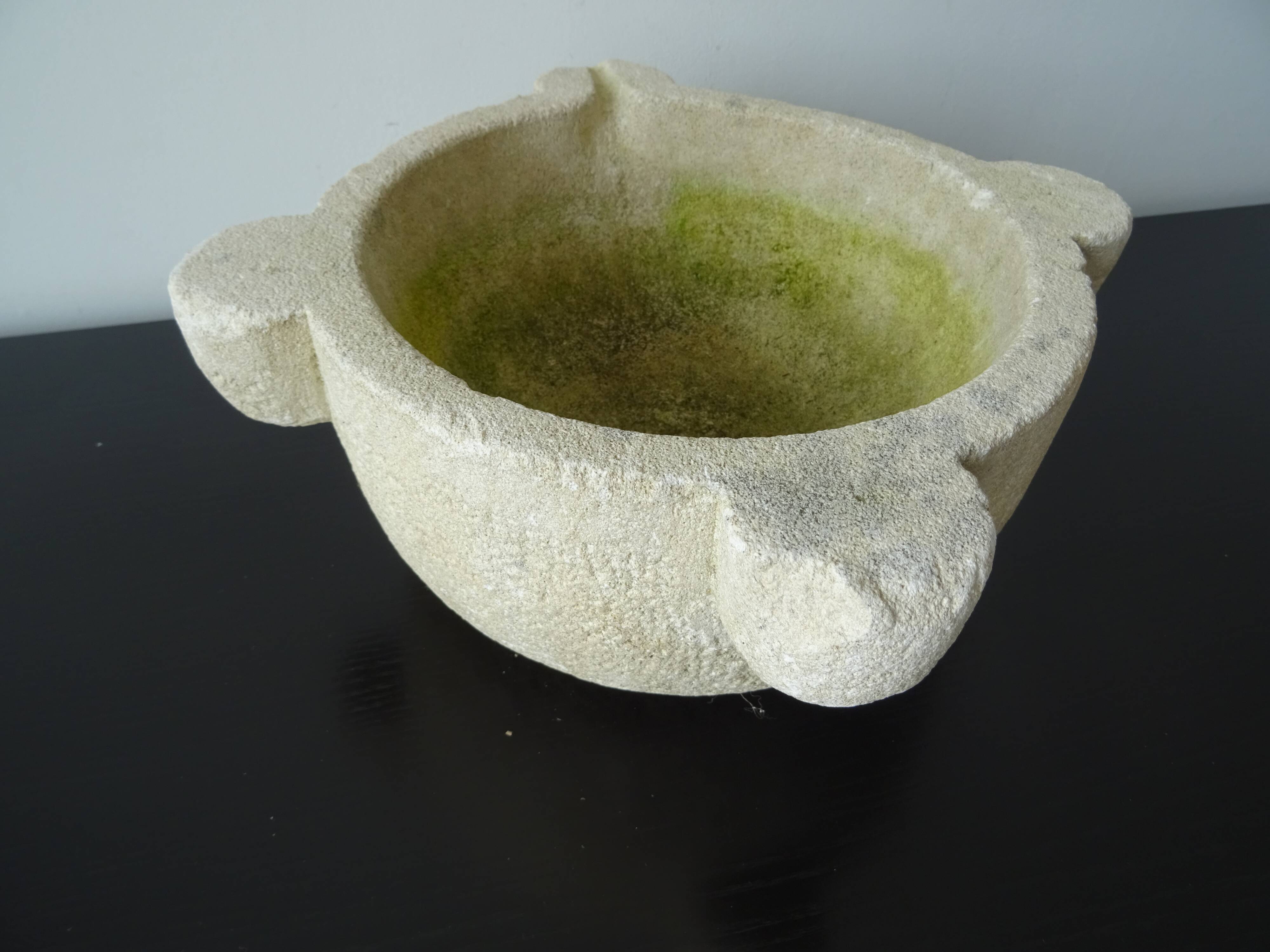 Old Provencal stone mortar