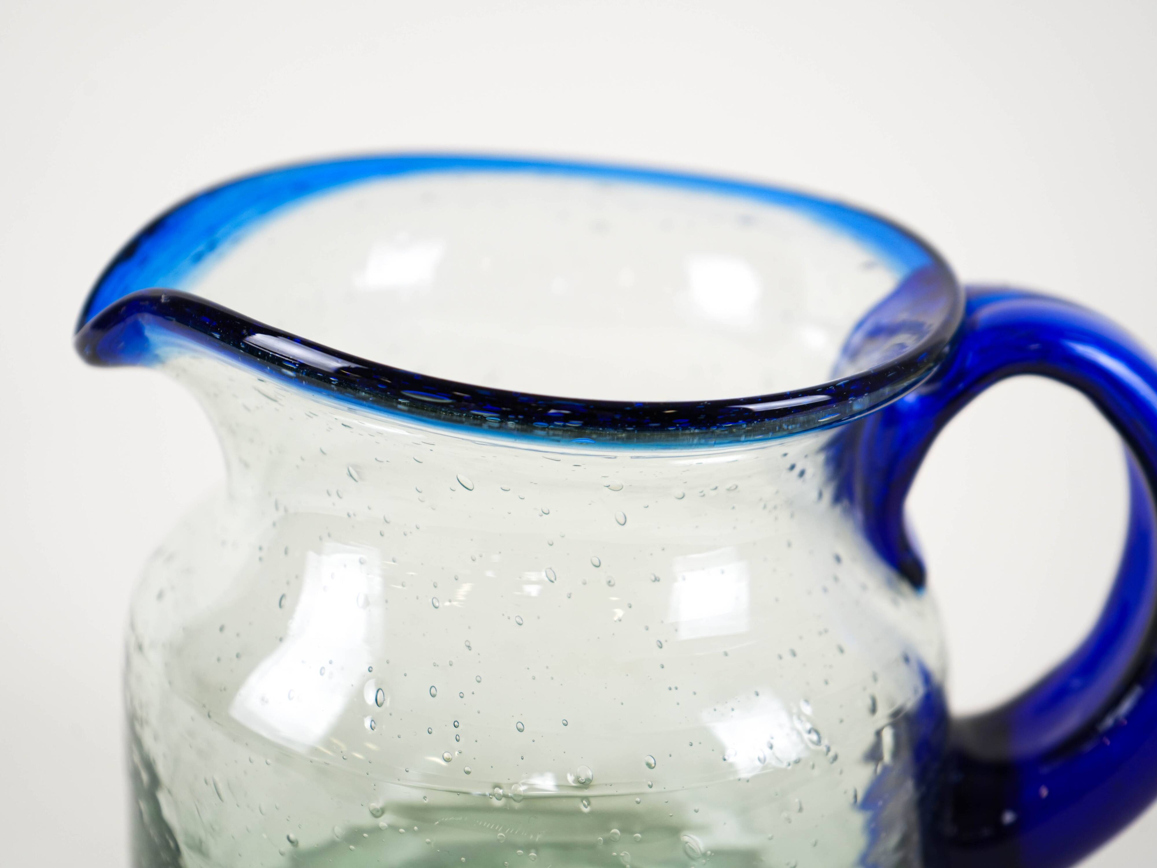 Glass milk jug, Italian design, 1970s, made in Italy
