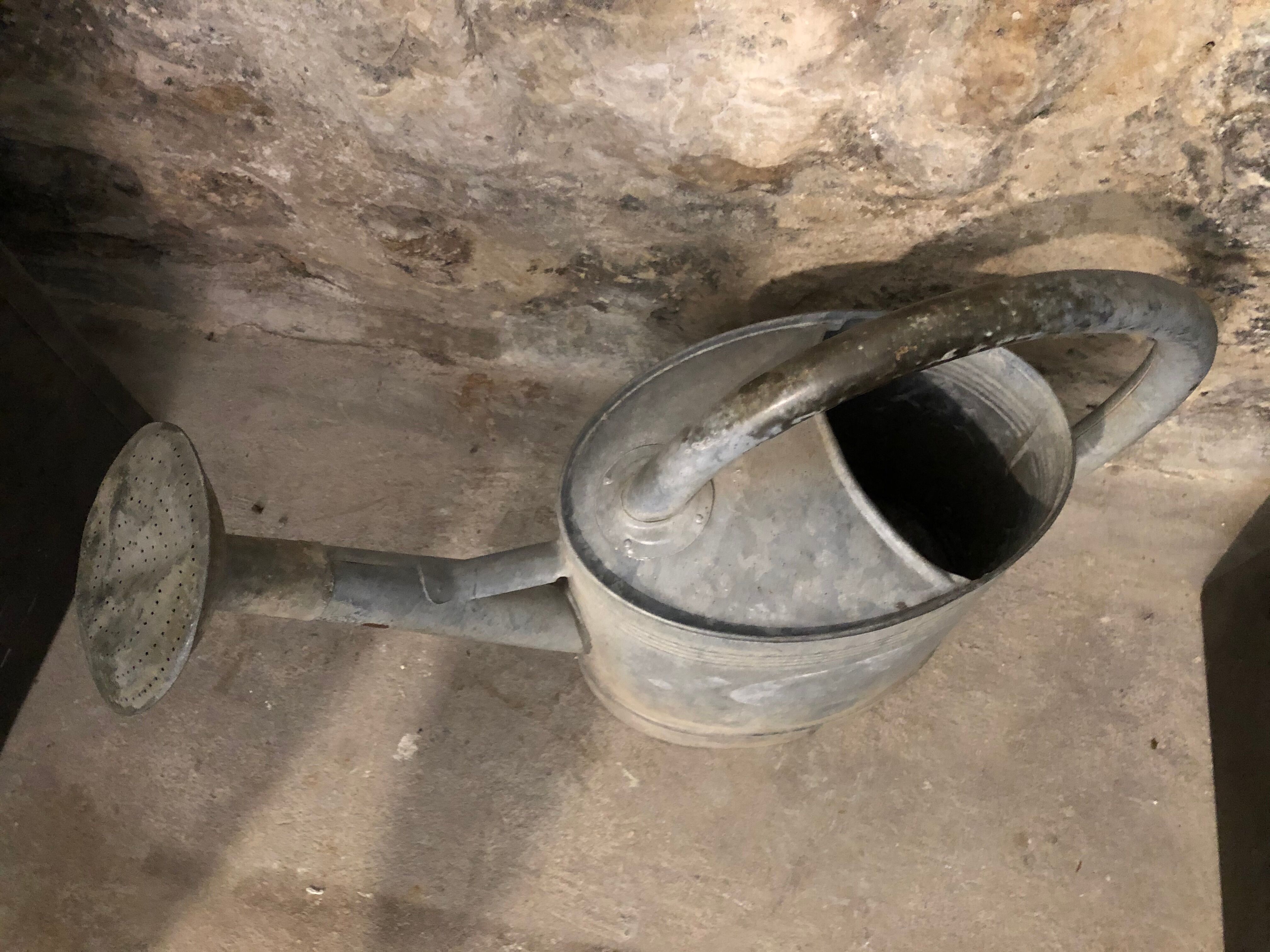 Old zinc watering can