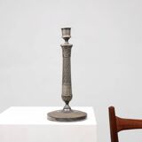 Large silver plated copper candlestick, France ca. 1900
