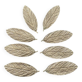 8 vintage leaf shaped knife holders