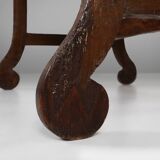 Table console espagnole ancienne en chêne avec tiroirs fabriqués à la main, 18ème siècle