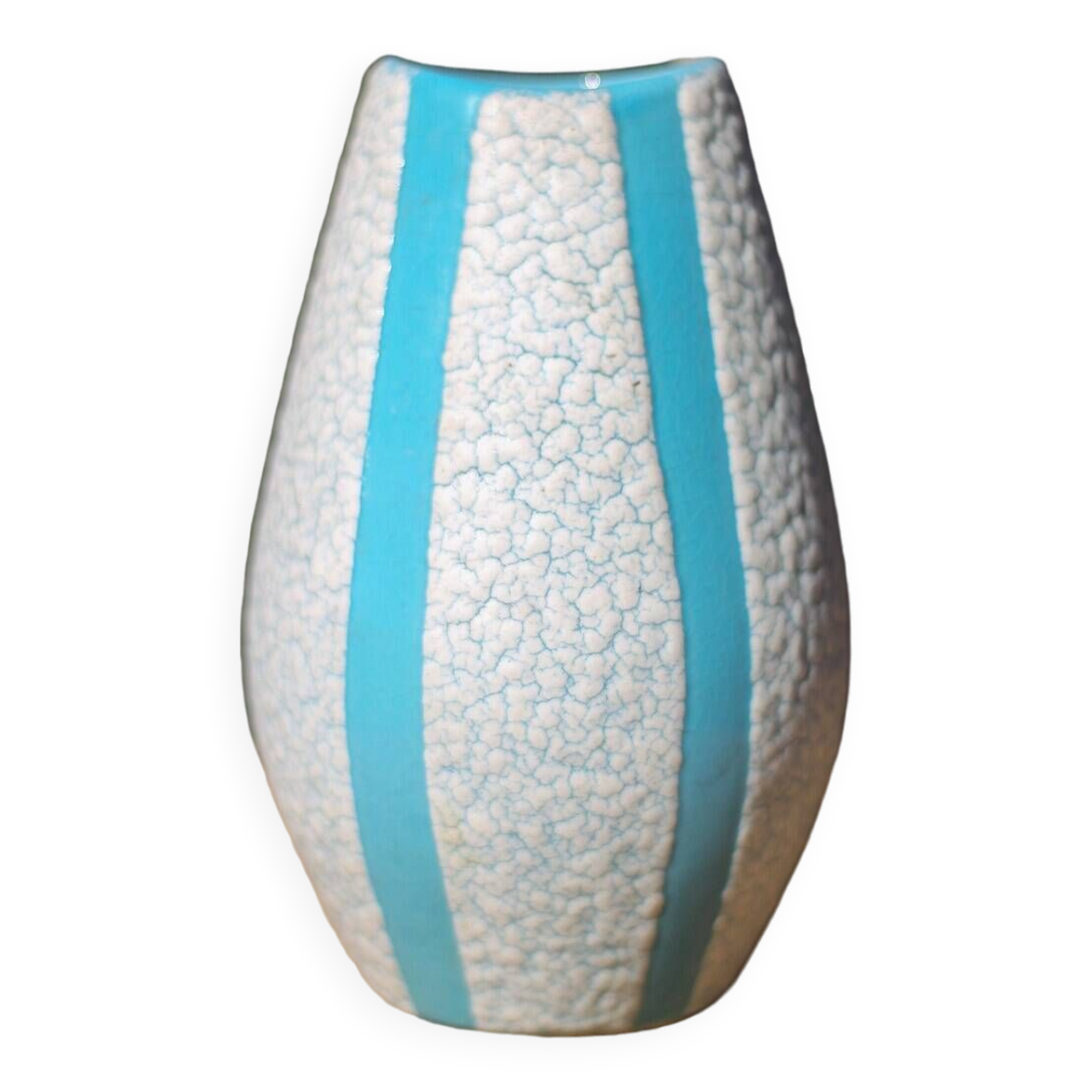 Jopeko fat lava vintage blue ceramic vase, pottery, collection, decorative vase, interior decor