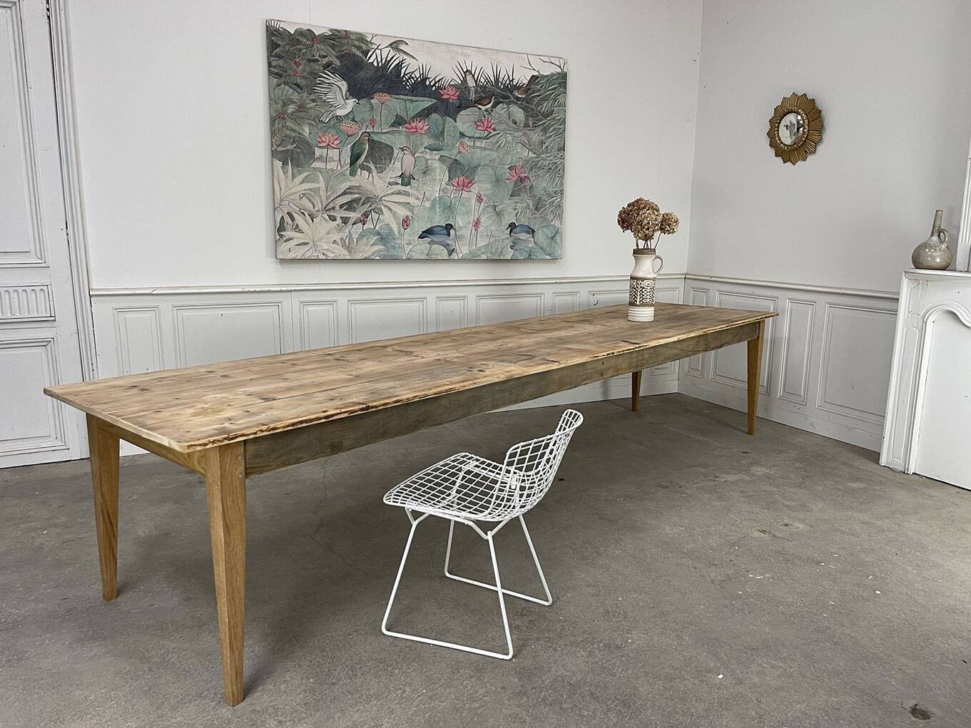 Antique farmhouse table, 378cm