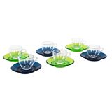 Set of glass cups, Italian design, 1970s, manufactured by Fratelli Guzzini