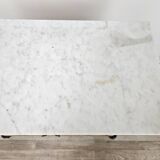 Mahogany burl dressing table with white marble top