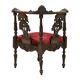 Antique Italian Oak Corner Chair Renaissance Style