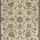 Authentic Vintage Turkish Beige Wool Area Rug with Floral Design. Hand-knotted in Turkey